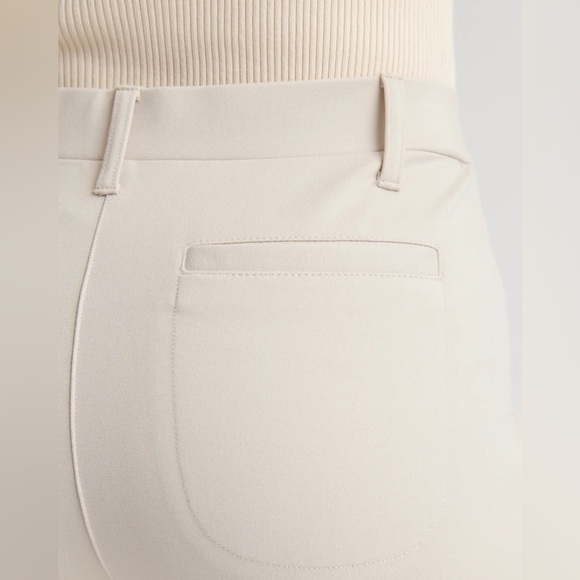 NEW Quince Ultra Stretch Ponte Slacks Pants 4 Pocket Ecru Tan Small NWT - Picture 4 of 9